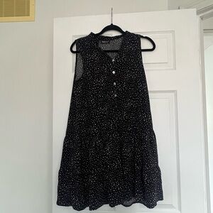 Santory Black Polka Dot Sleeveless Dress